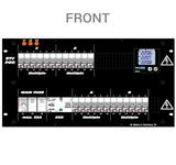 Ultralite Stromverteiler STV 63/-4/16p/M/1,5K 19" Gehäuse 6HE, schwarz gepulvert, IN: Stecker CEE63A 400V 5p, OUT: 4x