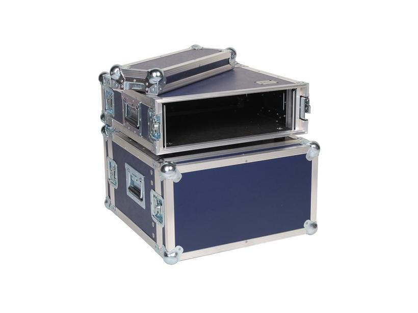 Rack 10HE, Deckel vorn u. hinten, 4x Butterfly, 2 Griffe, Farbe schwarz, Einbautiefe 40cm, Tiefe komplett 58.5cm,