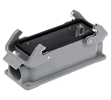 Harting HB-24 Sgr 21 PG29, Sockelgehäuse mit 1x PG29 Hohe Bauform, 2 seitliche Bügel und Gummilippe