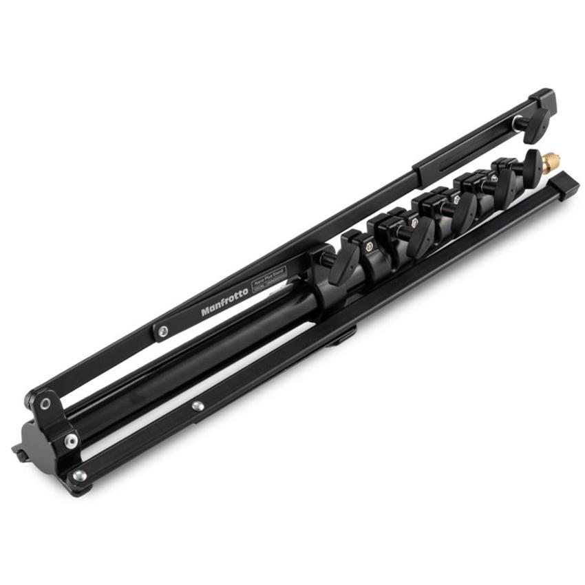 MANFROTTO NANO PLUS STAND, BLACK Stativ mit  Nivellierbein & herausnehmbarer Mittelsäule