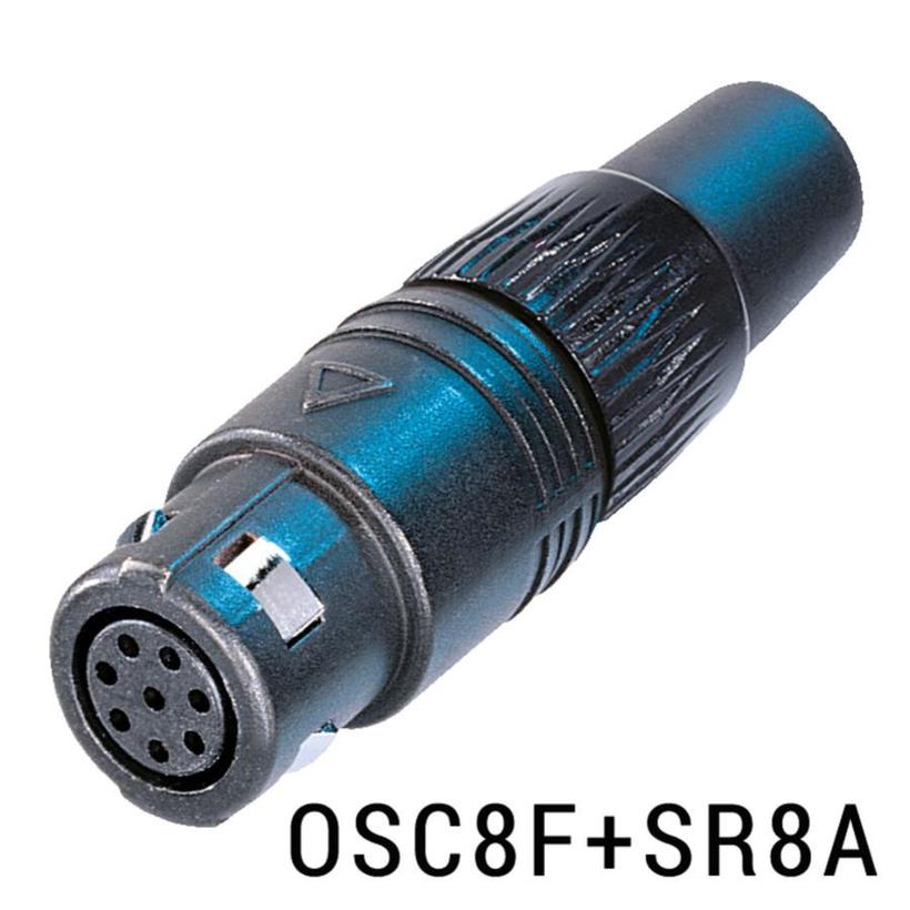 Neutrik neutriCON Kabelbuchse schwarz, 8pol, Metallrundsteck für Multipin / Industrieanwendungen, Push-Pull Verriegelung