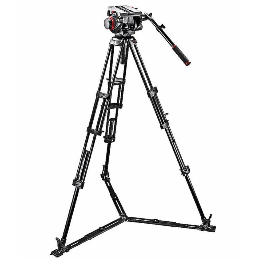 MANFROTTO 509 Alu Doppelrohr-Videostativ mit Pro Fluid-Video-Neiger