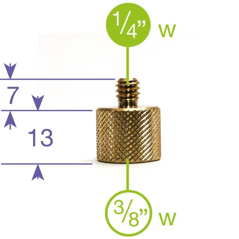 MANFROTTO ADAPTER 1/4 TO 3/8 THREAD Messingadapter 1/4" Schraube auf 3/8" Innengewinde