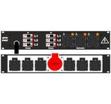 Ultralite Stromvert. STVPAC 16A, IN: CEE16 Kabel 2m/vorne OUT: 1 CEE16, 6 Schuko rücks., 3 Schuko vorne, 6 LS C16