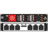 Ultralite Stromvert. STVPAC 16A, IN: CEE16 Anbaust./vorne OUT: 6 Schuko rücks., 1 Schuko vorne, 6 LS C16