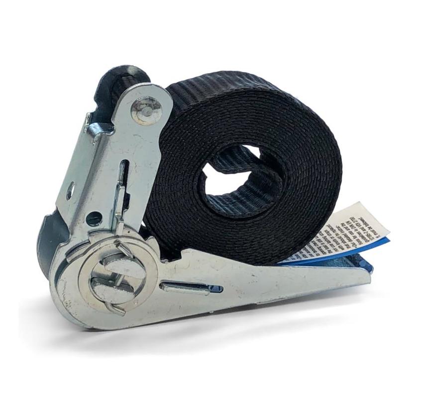 Ultralite Zurrgurt mit Ratsche, 1-teilig, 25mm, Länge: 03.0m 800kg, SCHWARZ, DIN12195-2,