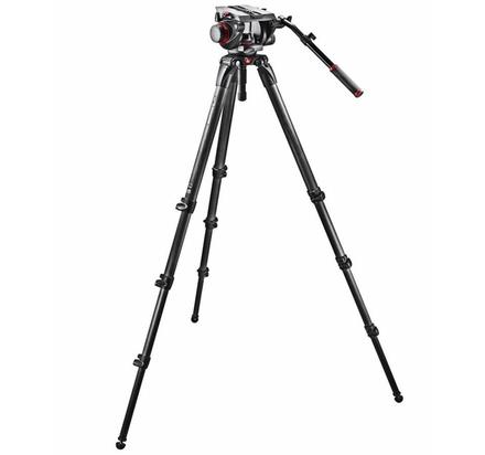 MANFROTTO Stativ-Kit in Einrohrausführung mit Pro Fluid-Video-Neiger