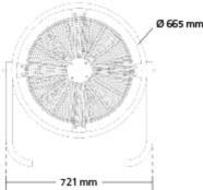 Look Lüfter "LookFanDMX", Lüfter mit 850 Watt mit Hängebügel und DMX, Gewicht 25kg