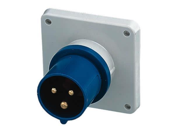 CEE Mennekes, 3pol, 16A/230V, Anbaustecker, Farbe blau, IP44 gerade Ausführung, Anschluß: Schraub-Klemmen