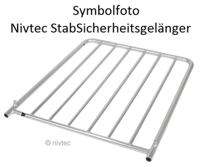 Nivtec Stabsicherheitsgeländer Bühne, Br. 035cm Rastermaß, Höhe 110cm, Handlauf-Stahlrohr Ø33.7mm, galvanisch verzinkt