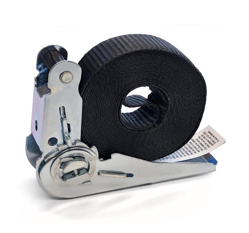 Ultralite Zurrgurt mit Ratsche, 1-teilig, 25mm, Länge: 04.0m 800kg, SCHWARZ, DIN12195-2,