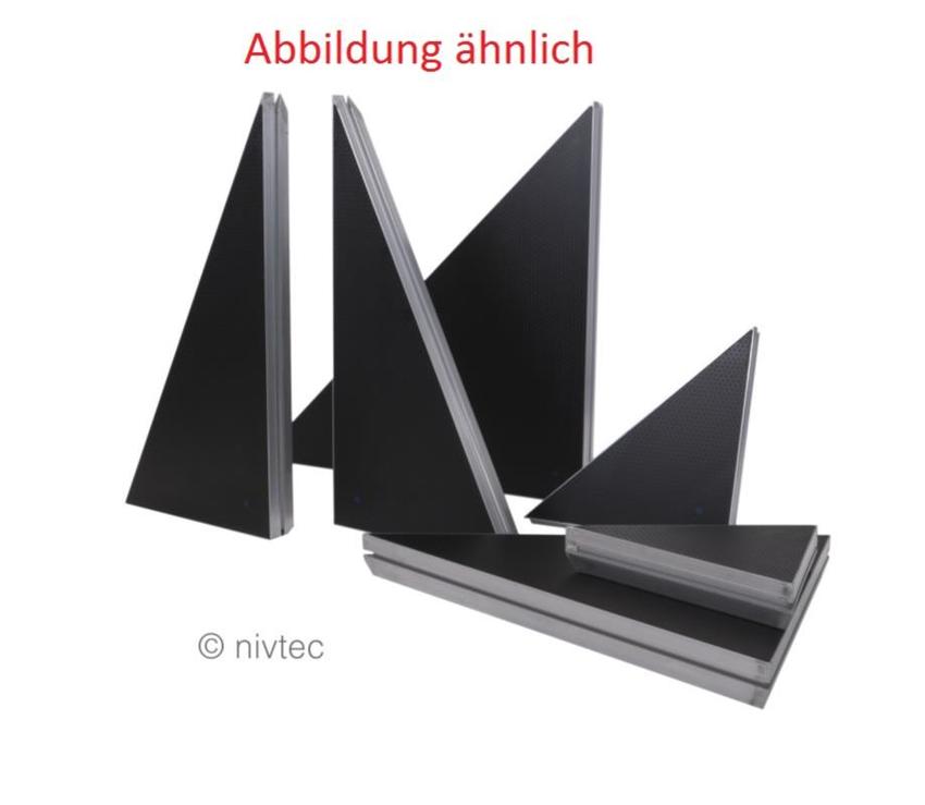 Nivtec Systempodest Dreieck links 200x100cm 750Kg/qm, Alu-Rahmen, Nut- und Federprofil, Multiplex