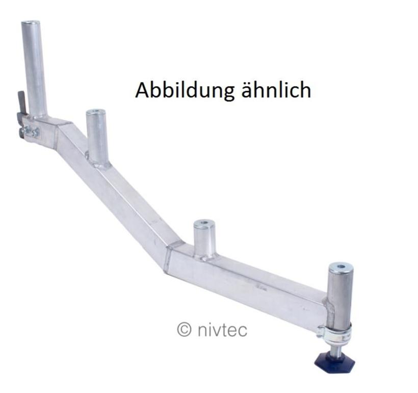 Nivtec Alu-Treppenwange, 3-stufig, incl. Spindelfuß und Distanzstück