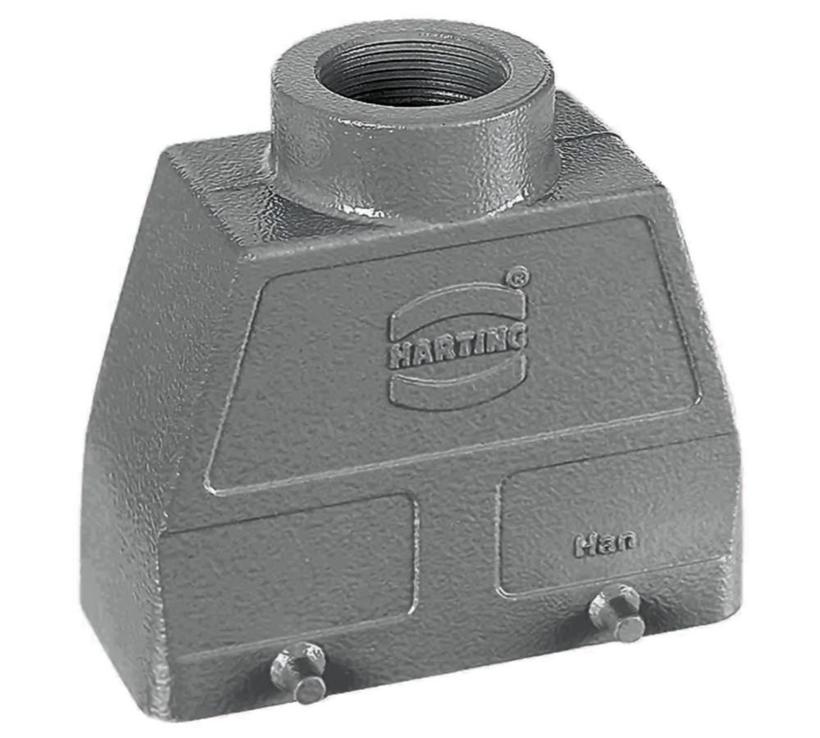 Harting HB-24 GG PG29, Tüllengehäuse, gerade Hohe Bauform, ohne Bügel, ohne Gummilippe.