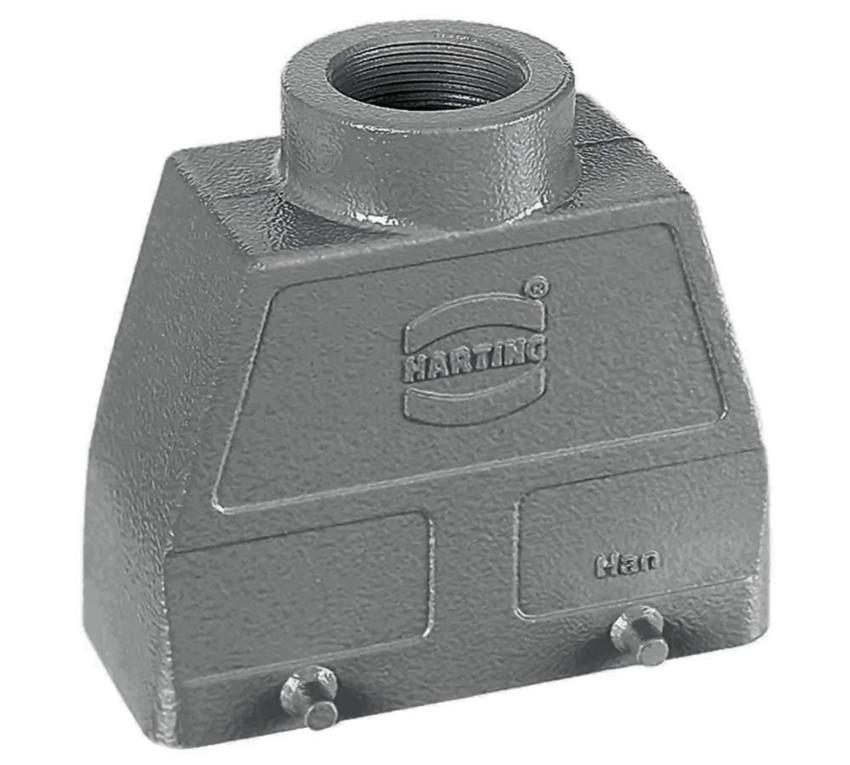 Harting HB-24 GG PG29, Tüllengehäuse, gerade Hohe Bauform, ohne Bügel, ohne Gummilippe.