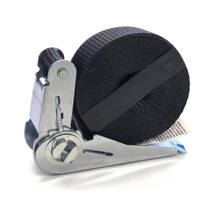 Ultralite Zurrgurt mit Ratsche, 1-teilig, 25mm, Länge: 05.0m 800kg, SCHWARZ, DIN12195-2,