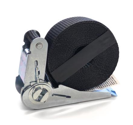 Ultralite Zurrgurt mit Ratsche, 1-teilig, 25mm, Länge: 05.0m 800kg, SCHWARZ, DIN12195-2,
