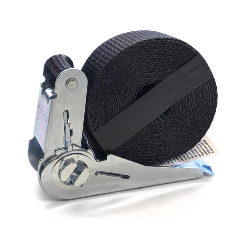 Ultralite Zurrgurt mit Ratsche, 1-teilig, 25mm, Länge: 05.0m 800kg, SCHWARZ, DIN12195-2,