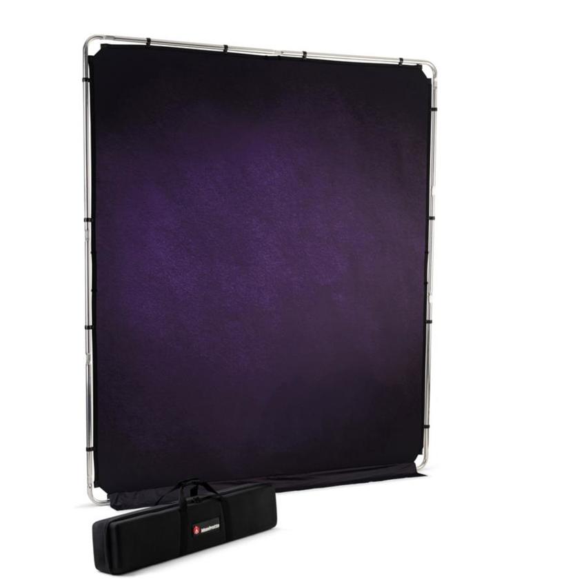 Manfrotto EzyFrame Vintage Aubergine, 2 x 2,3m Hintergrund im Vintage-Stil, Farbe: Aubergine, inkl. Rahmen und Tasche