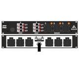 Ultralite Stromvert. STVPAC 32A, IN: CEE32 Kabel 2m/rücks. OUT: 6 Schuko rücks., 3 Schuko vorne, 6 LS C16