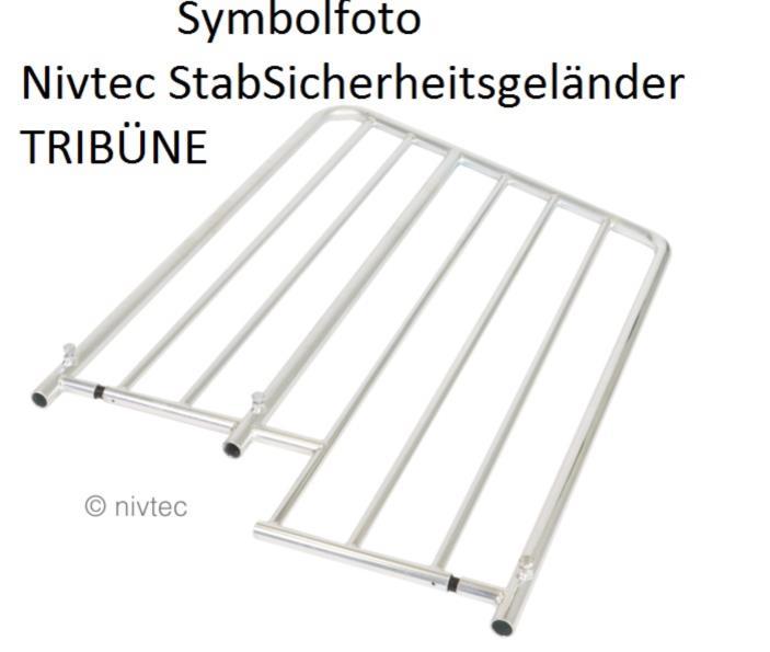 Nivtec Stabsicherheitsgeländer Tribüne, Breite 085cm, für Tribüne 40cm, Stufenhöhe 40cm, Höhe 110cm, Handlauf