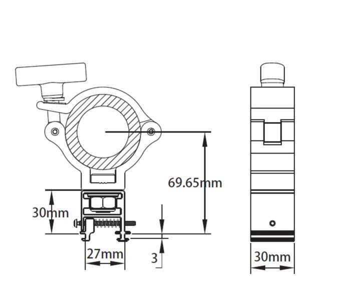 Ultralite Light Track Coupler, Schelle für Stromschiene für Rohrweite 48-51mm, Code: KCP-907