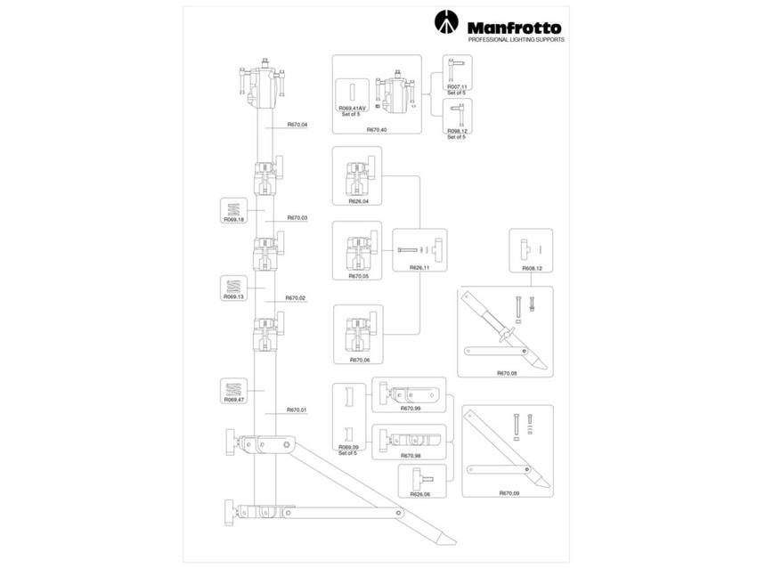 MANFROTTO STEEL PIPE 30X1,5X1250 BLACK Manfrotto-Lighting / Avenger / Ersatzteil