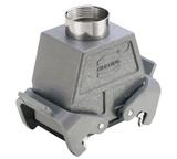 Harting HB-10 Tbf Pg16, Kupplungsgehäuse Niedrige Bauform, 2 seitliche Bügel und Gummilippe