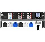 Ultralite Stromvert. STVPAM 32A, FI, IN: CEE32 Ka. 2m/rücks. OUT: 6 Schuko rücks., 6 LS C16A, FI 0.03A