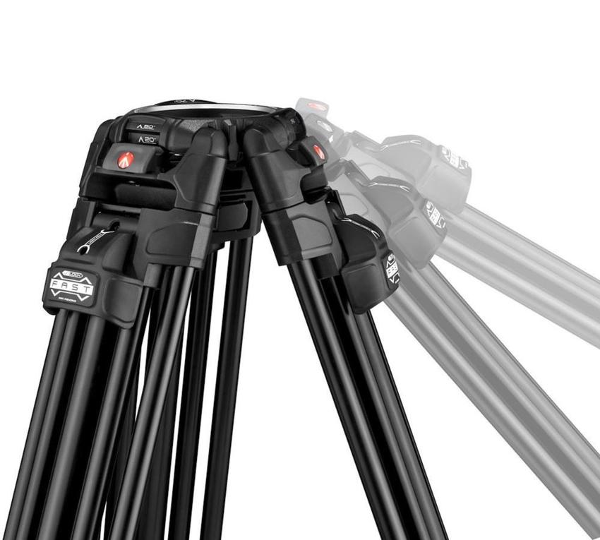 MANFROTTO Fluid-Videokopf 504X mit Stativ 635 Fast Carbon und Tasche