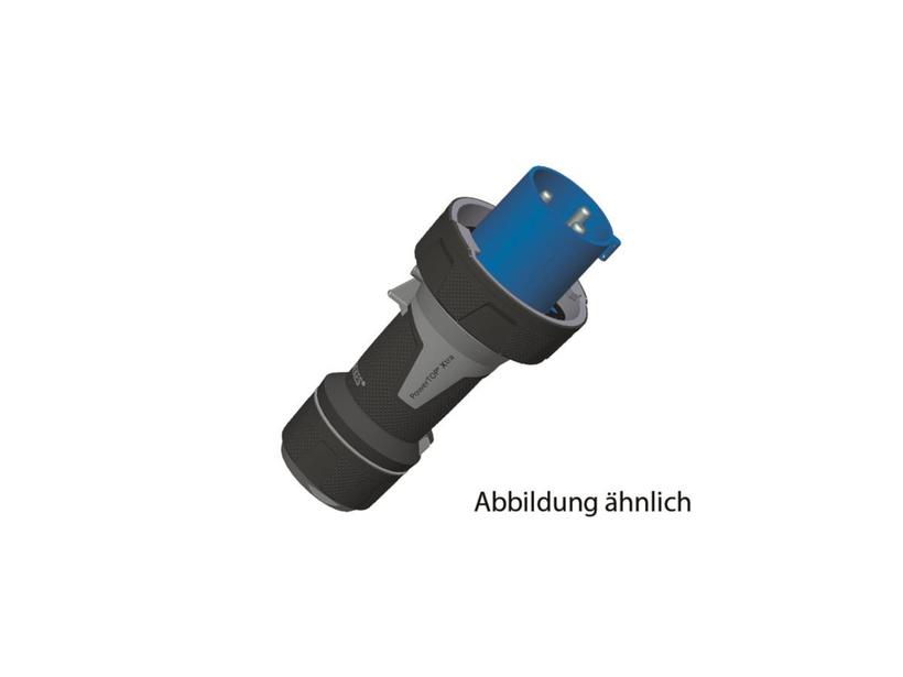 CEE Mennekes, 3pol, 125A/230V, Stecker, Farbe blau, IP67 "PowerTOP Xtra", Anschluß: Rahmen-Klemmen,