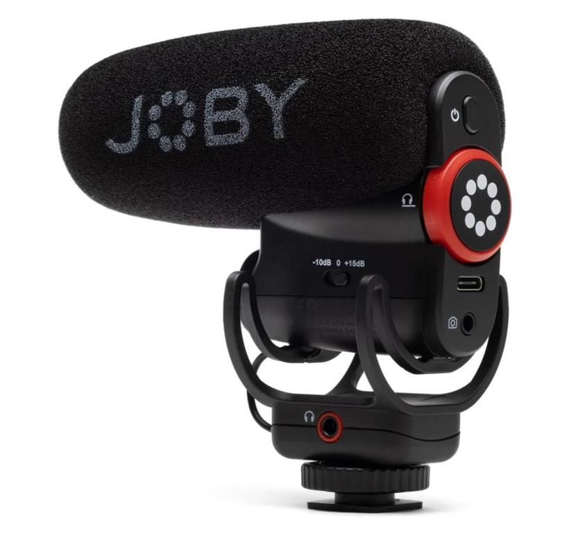 JOBY Wavo Plus On-Camera-Mikrofon mit Schaumstoff-Windschutz & 3/8" auf 1/4" Gewindeadapter,