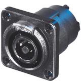 Speakon 4pol Chassisbu. im schwarz-verchromtem Metall- Gehäuse, Lötanschlüsse - NLT4FPXX-BAG