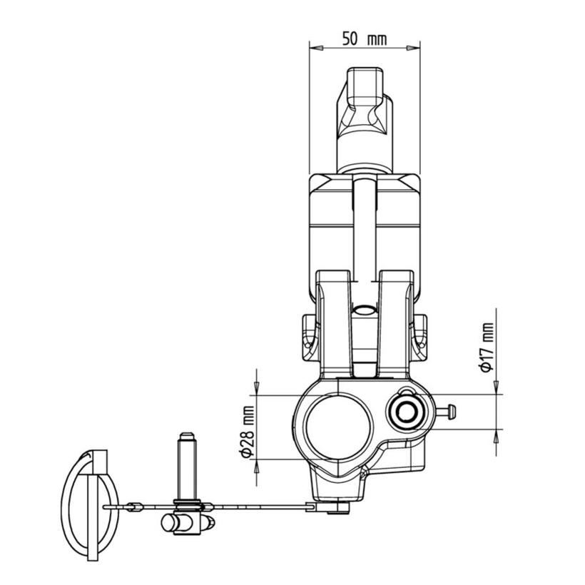 MANFROTTO BARREL WITH CLAMP T-KNOB BLACK new code: C345BK-1 (28mm und 16mm Aufnahme) --> Klemmbereich: 42-52mm