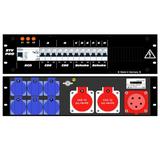 Ultralite Stromvert. STV 32A, FI, 19" Gehäuse 3HE, schwarz IN: CEE32 Anbaust./rücks.