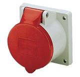CEE Mennekes, 4pol, 16A/400V, Anbaudose, Farbe rot, IP44 für Motoren, gerade Ausführung, Anschluß: Schraub-Klemmen
