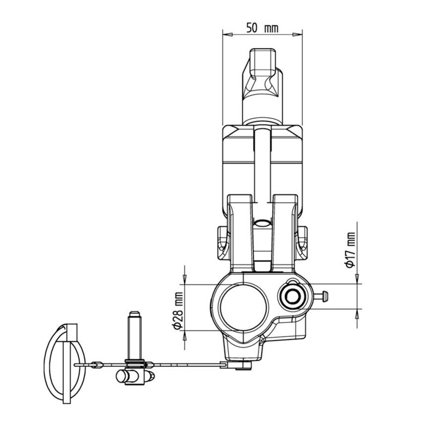MANFROTTO BARREL CLAMP WITH T-KNOB new code: C345K-1 (28mm und 16mm Aufnahme) --> Klemmbereich: 42-52mm