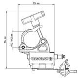 MANFROTTO BARREL CLAMP WITH T-KNOB new code: C345K-1 (28mm und 16mm Aufnahme) --> Klemmbereich: 42-52mm