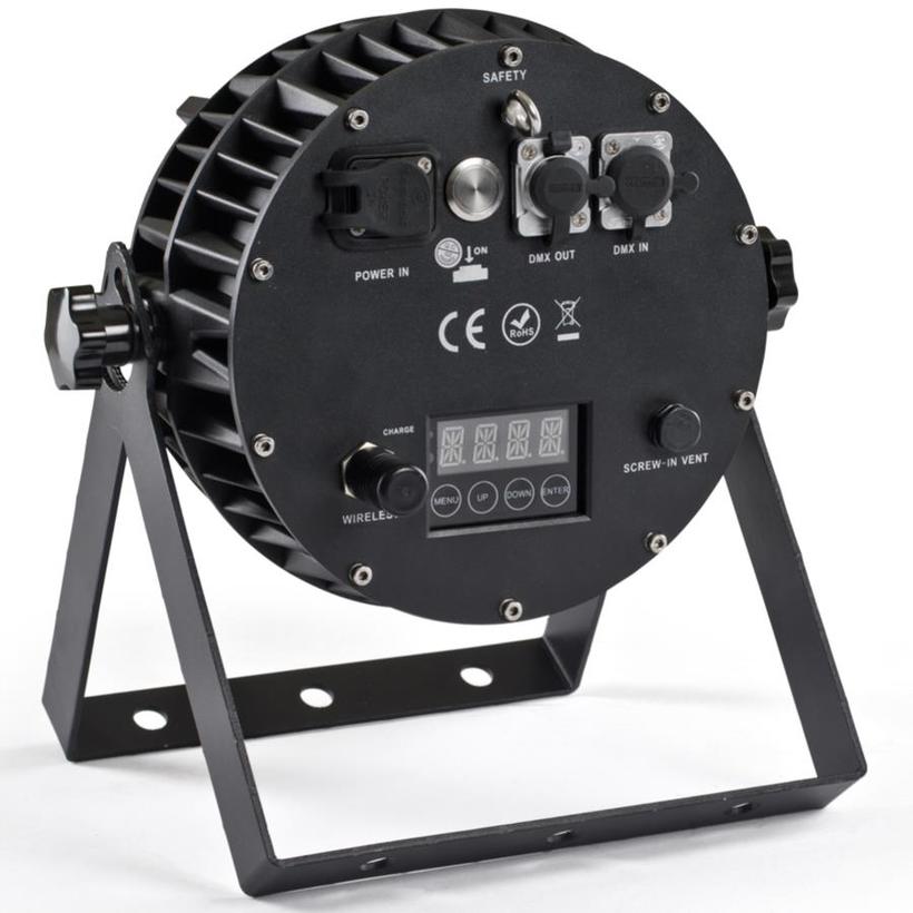 EXPOLITE TourPAR Akku Outdoor, IP65, Wi-DMX, ca. 10h 7x 6in1 12 Watt (RGBWA UV), 25°, Wireless (exklusiv Torblend