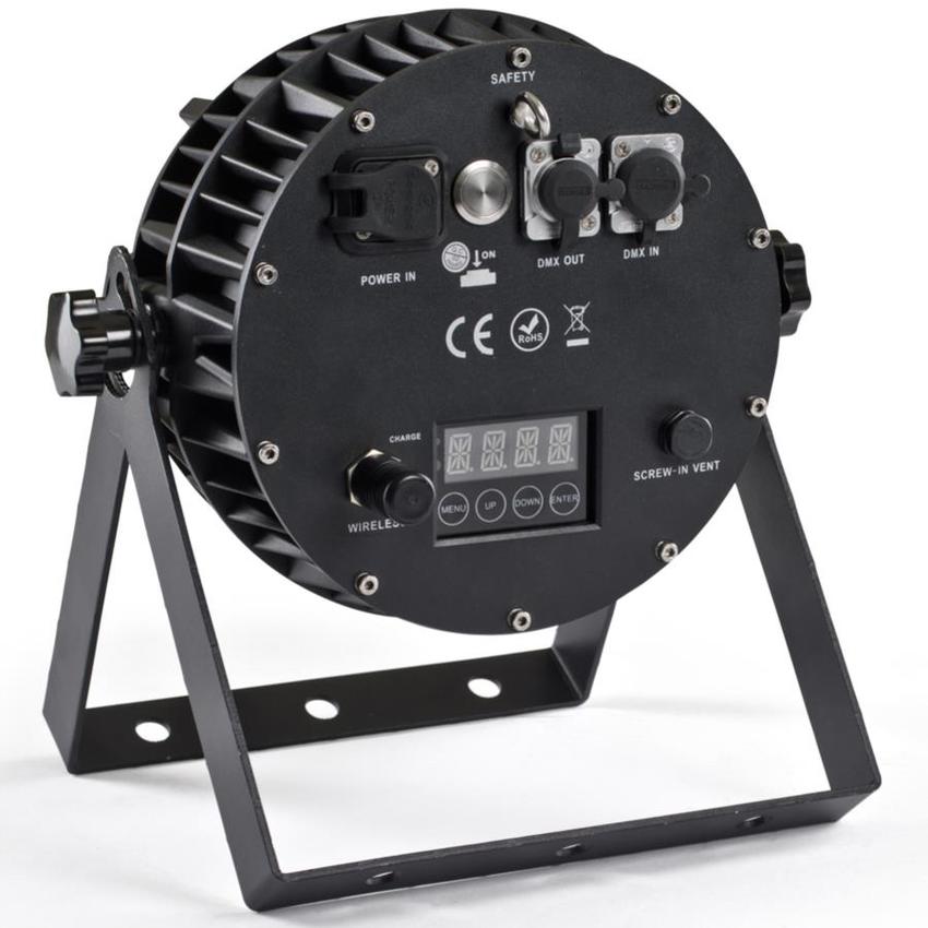 EXPOLITE TourPAR Akku Outdoor, IP65, Wi-DMX, ca. 10h 7x 6in1 12 Watt (RGBWA UV), 25°, Wireless (exklusiv Torblend