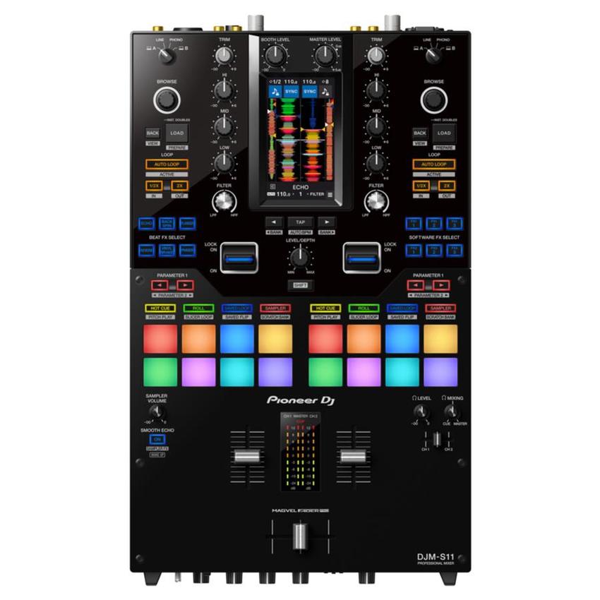 Pioneer DJM-S11, 2-Kanal-DJ-Scratching-Mixer mit Touchscreen für Serato DJ Pro/rekordbox