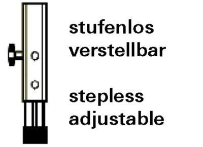 Ultralite Maxistage Steckfuß 40-60cm, 45x45x2.5mm, stufenlos verstellbar, Alu-Rohr, Handrad, 2 Muttern, flache Kappe