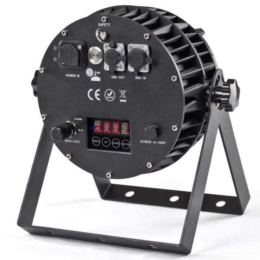 EXPOLITE TourPAR Akku Outdoor, IP65, Wi-DMX, ca. 10h 7x 6in1 12 Watt (RGBWA UV), 25°, Wireless (exklusiv Torblend