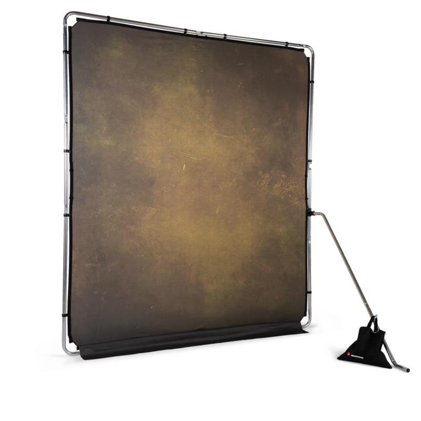 Manfrotto EzyFrame Vintage Tobacco, 2 x 2,3m Hintergrund im Vintage-Stil, Farbe: Tabakbraun, inkl. Rahmen und Tasche