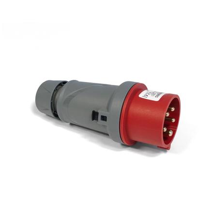 CEE Mennekes, 5pol, 16A/400V, Stecker, Farbe ROT/GRAU, IP44 "PowerTOP Plus", Anschluß: Schraub-Klemmen ErgoCONTACT