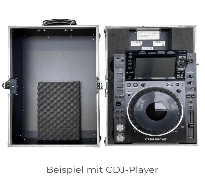 Case für Pioneer CDJ-3000 schwarz Haubencase gefertigt aus 7mm Birke PVC beschichtet, Farbe: