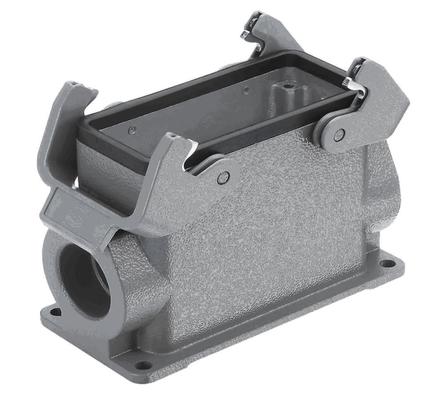 Harting HB-16 Sgr 21 PG21, Sockelgehäuse mit 1x PG21 Hohe Bauform, 2 seitliche Bügel und Gummilippe