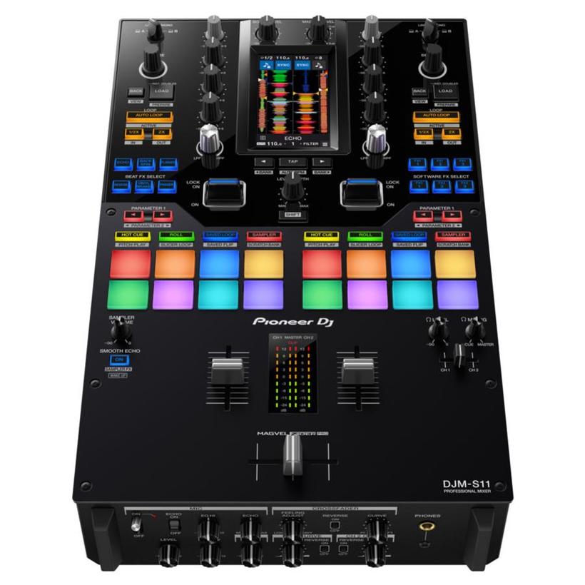 Pioneer DJM-S11, 2-Kanal-DJ-Scratching-Mixer mit Touchscreen für Serato DJ Pro/rekordbox