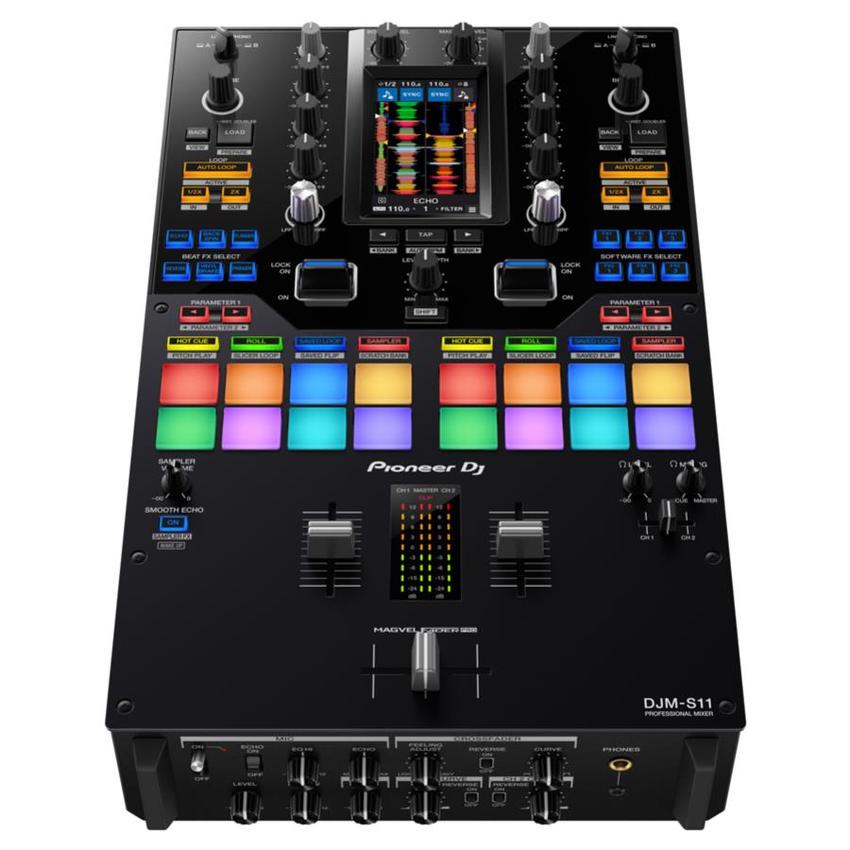 Pioneer DJM-S11, 2-Kanal-DJ-Scratching-Mixer mit Touchscreen für Serato DJ Pro/rekordbox
