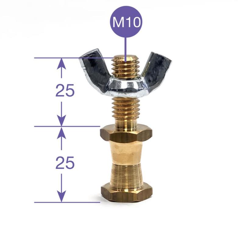 MANFROTTO HEXAGONAL 16MM LIGHTING STUD M10 6-Kant Zapfen inkl. Flügelmutter, Gewindelänge 25mm